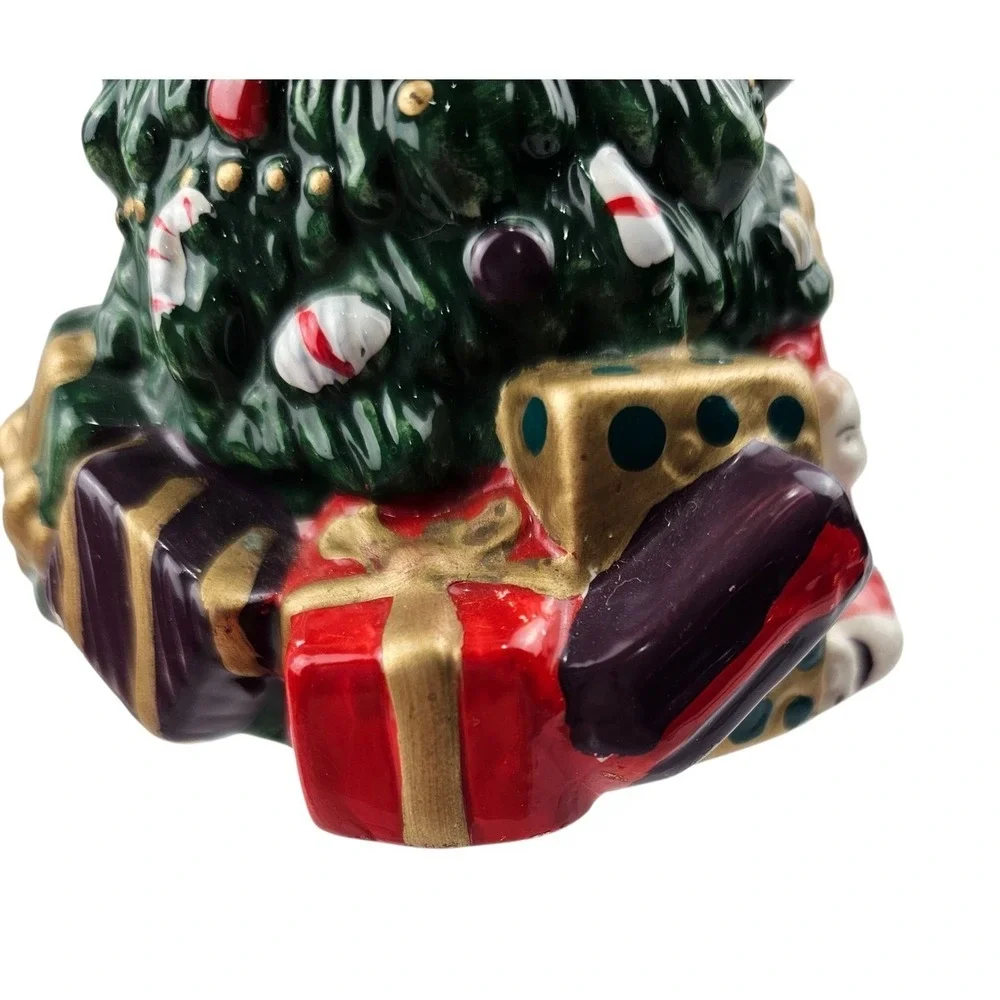 Allure 1996 Christmas Tree Ceramic Soap Dispenser Holiday Decor